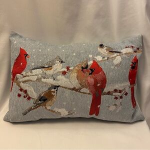Winter Cardinal Birds Decorative Pillow 19×13x6 Accent Home Decor